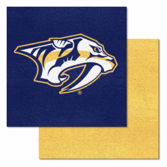 Nashville Predators Team Carpet Tiles - 45 Sq Ft. Logo on Blue - Nashville Predators