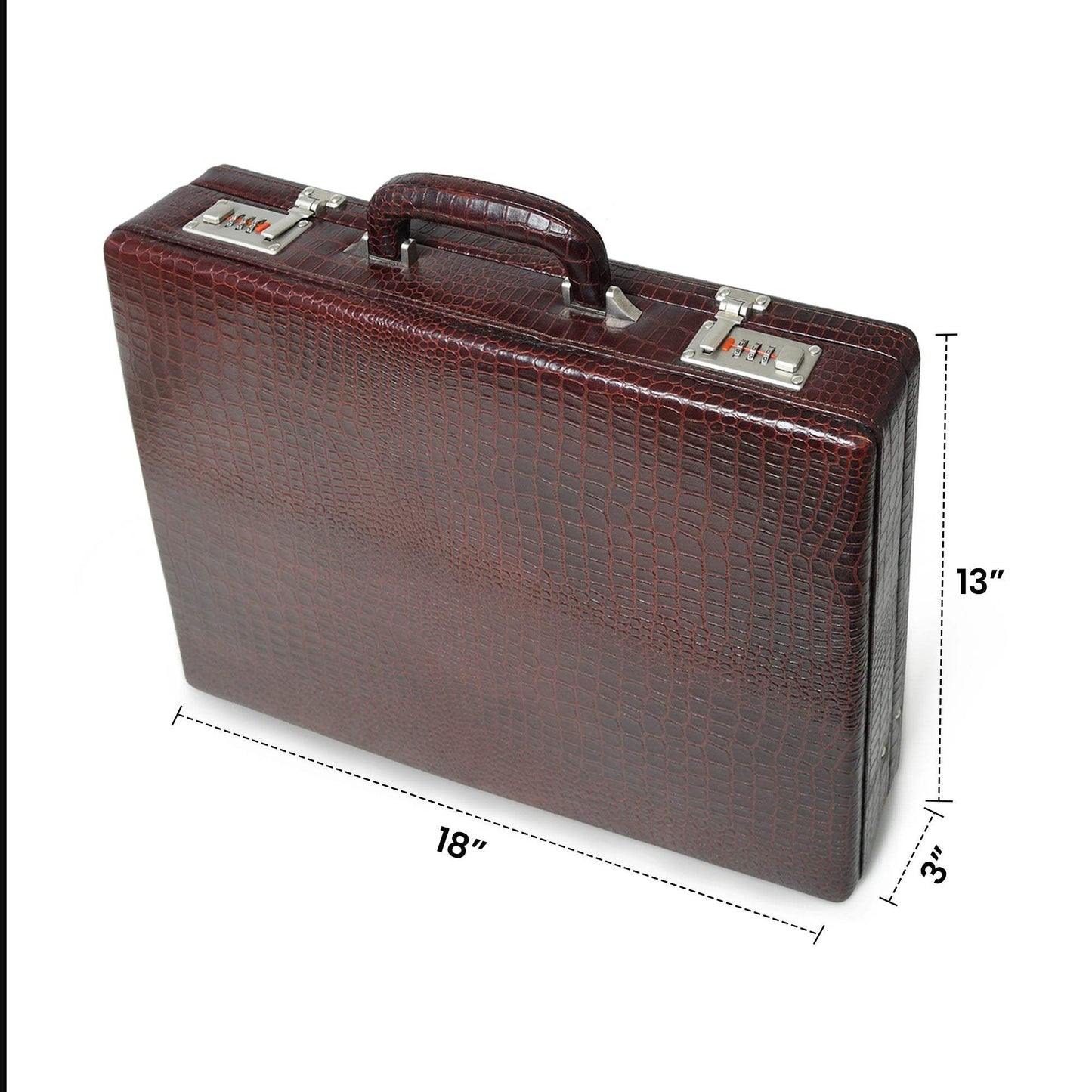 Executive Croco Leather Briefcase/Suitcase- Brown - Classy Leather Bags - Flyclothing LLC