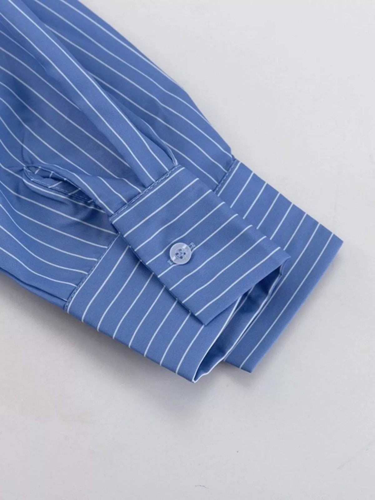Striped Shirt and Asymmetrical Mini Skirt Set - Trendsi - Flyclothing LLC