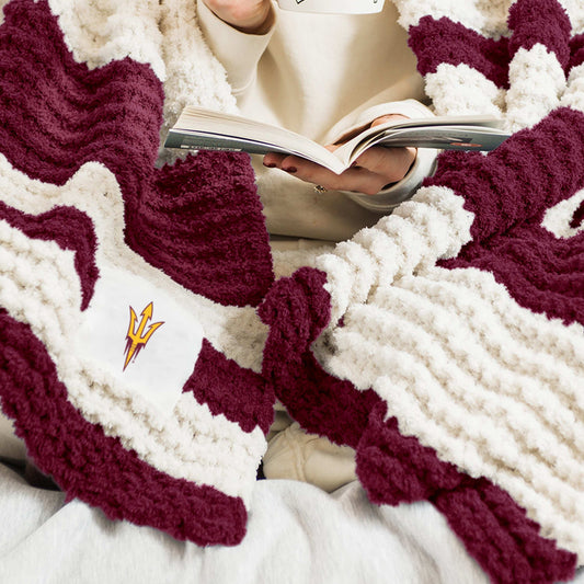 Arizona State Cable Knit Throw 50x60 - Logo Brands - Flyclothing LLC