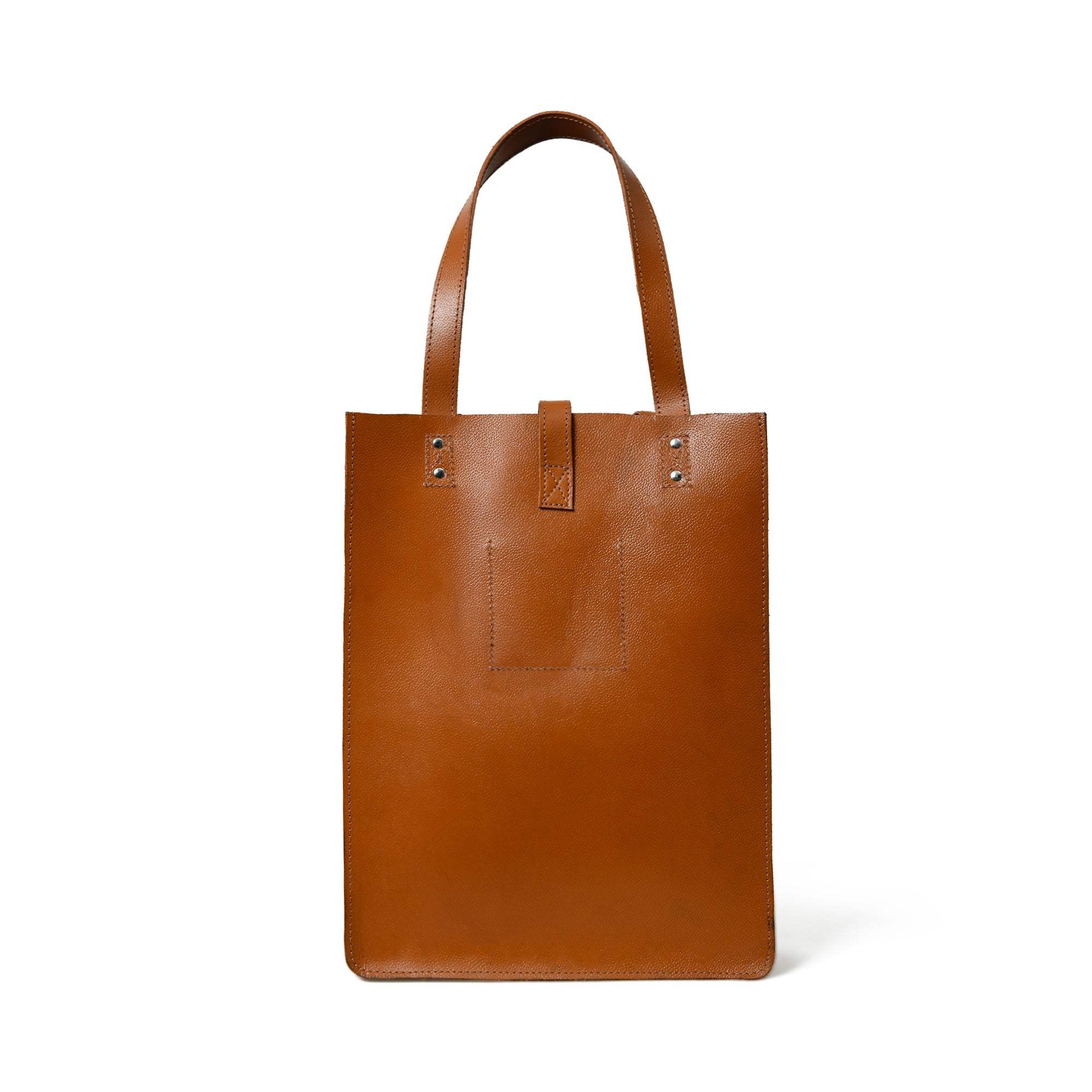 Chestnut Elegance Leather Tote - Classy Leather Bags - Flyclothing LLC