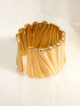18K Gold-Plated Wide Band Statement Ring - Trendsi - Flyclothing LLC