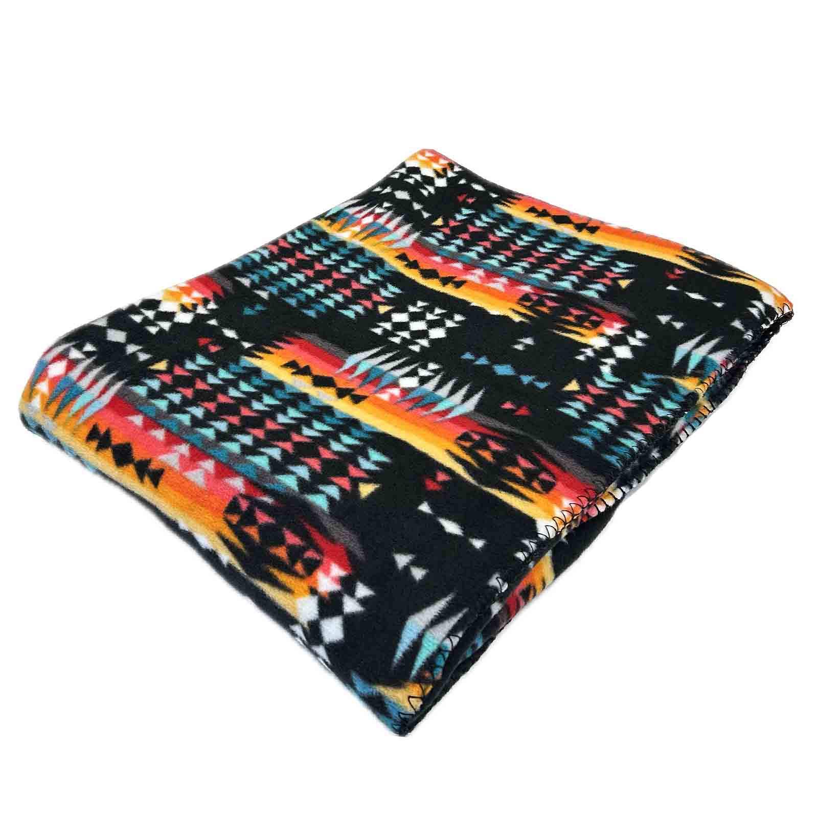 Rockmount Ranch Wear native pattern fleece western blanket black red - Rockmount Clothing - Flyclothing LLC