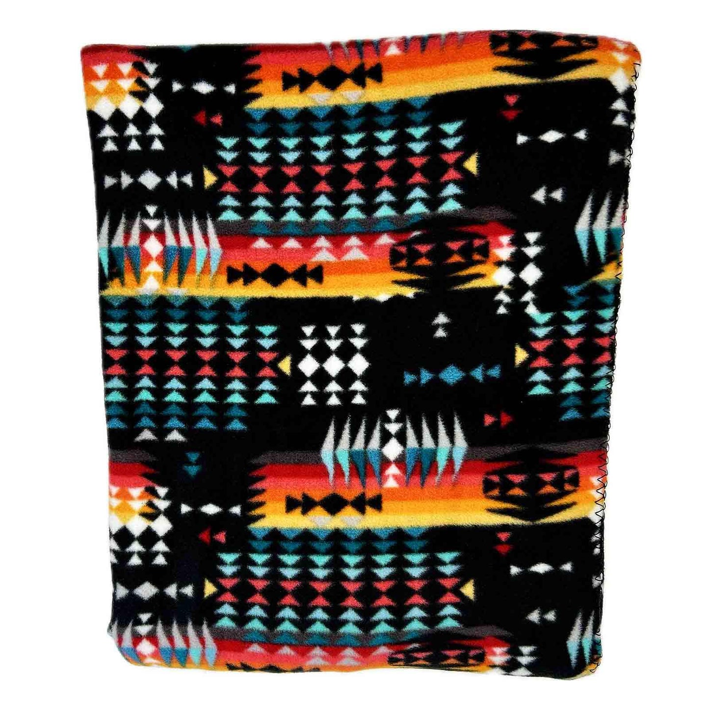 Rockmount Ranch Wear native pattern fleece western blanket black red - Rockmount Clothing - Flyclothing LLC
