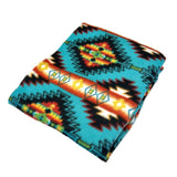Rockmount Ranch Wear Native Pattern Fleece Western Blanket in Turquoise & Brown - Rockmount Clothing - Flyclothing LLC