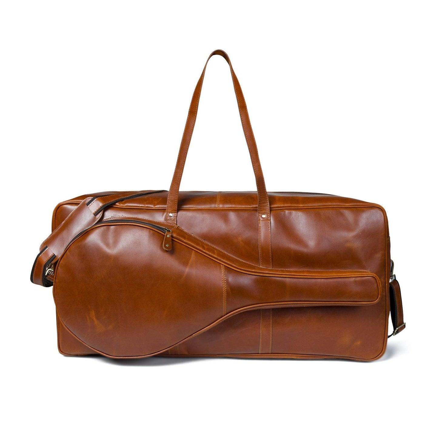 Buffalo Leather Tennis Duffle Bag - Classy Leather Bags - Flyclothing LLC