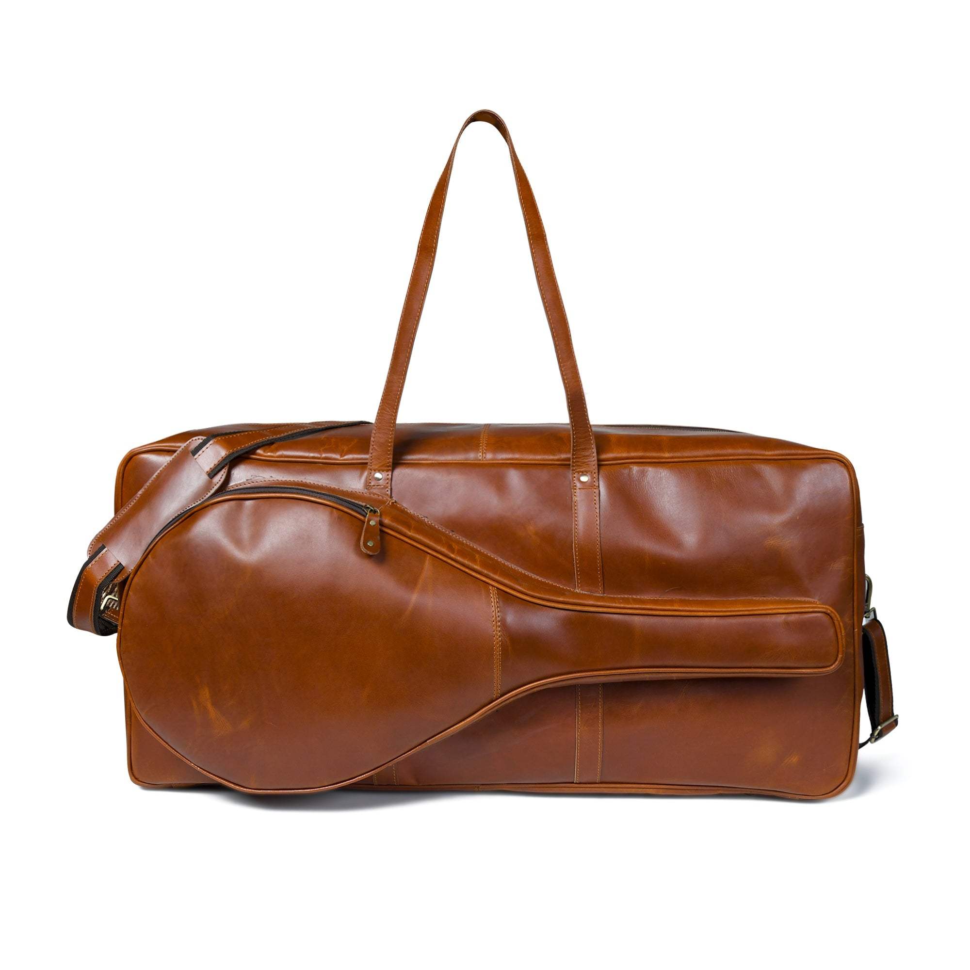 Buffalo Leather Tennis Duffle Bag - Classy Leather Bags - Flyclothing LLC