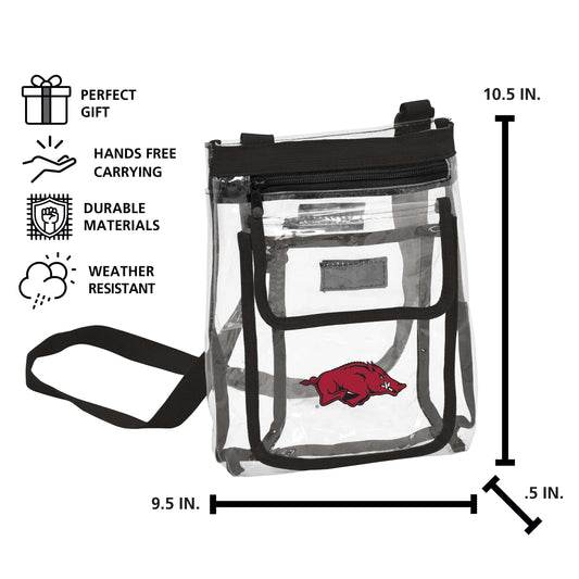 Arkansas Gameday Black Clear Crossbody - Logo Brands - Flyclothing LLC