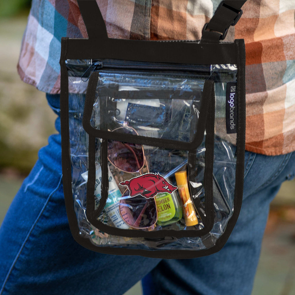 Arkansas Gameday Black Clear Crossbody - Logo Brands - Flyclothing LLC