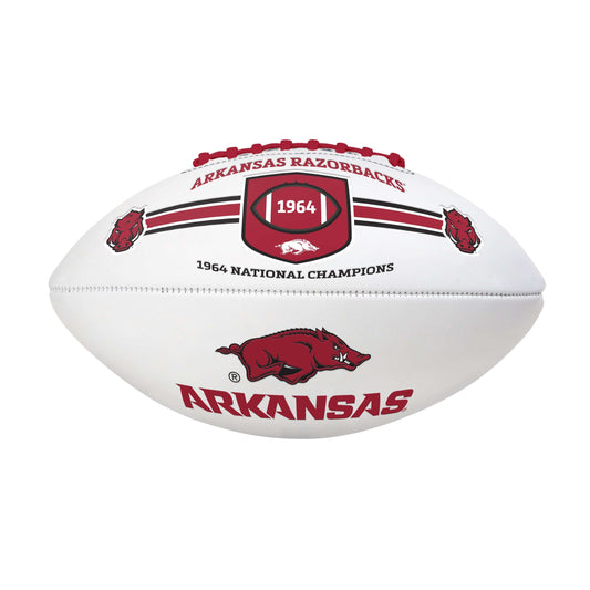 Arkansas FS Commemorative Autograph Debossed Football - Logo Brands - Flyclothing LLC