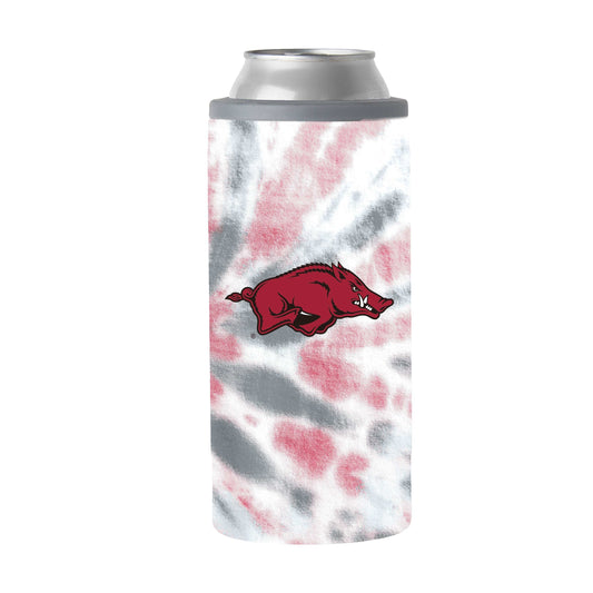 Arkansas 12oz Tie Dye Slim Can Coolie - Logo Brands - Flyclothing LLC