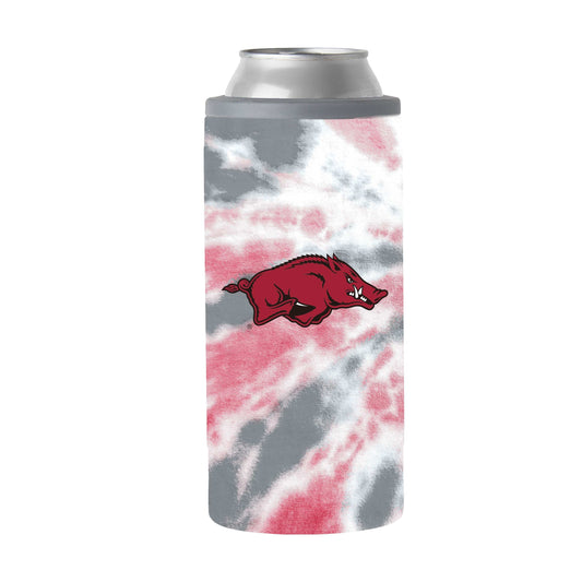 Arkansas 12oz Tie Dye Slim Can Coolie - Logo Brands - Flyclothing LLC