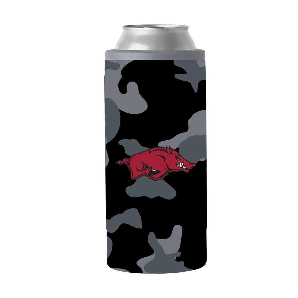 Arkansas Black Camo 12oz Slim Can Coolie - Logo Brands - Flyclothing LLC