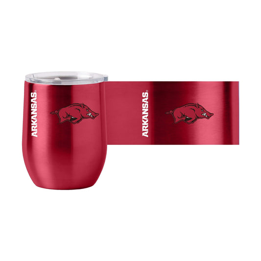 Arkansas 16oz Gameday Stainless Curved Beverage - Logo Brands - Flyclothing LLC