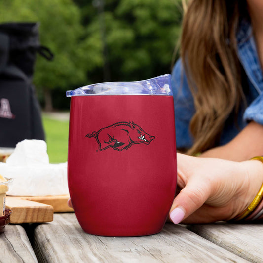 Arkansas 16oz Gameday Stainless Curved Beverage - Logo Brands - Flyclothing LLC