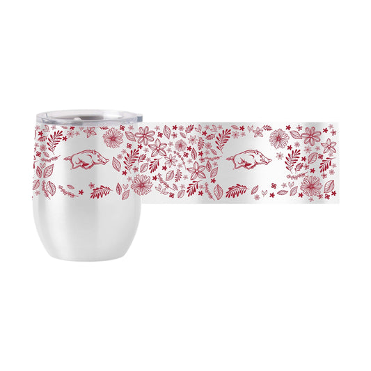 Arkansas 16oz Botanical Stainless Curved Beverage - Logo Brands - Flyclothing LLC