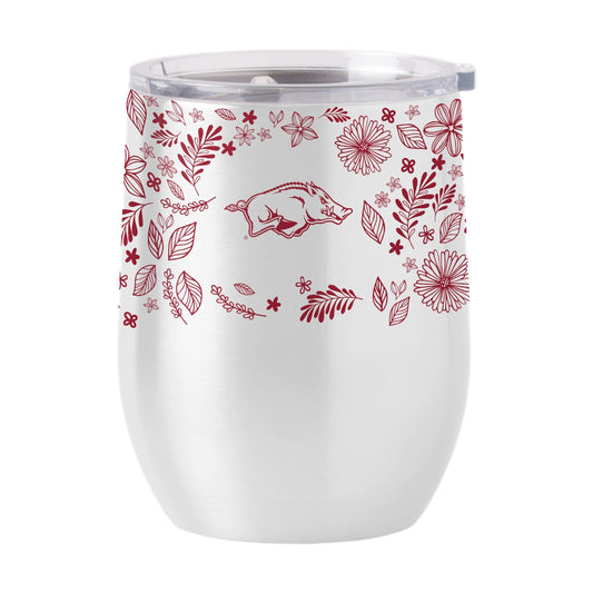 Arkansas 16oz Botanical Stainless Curved Beverage - Logo Brands - Flyclothing LLC
