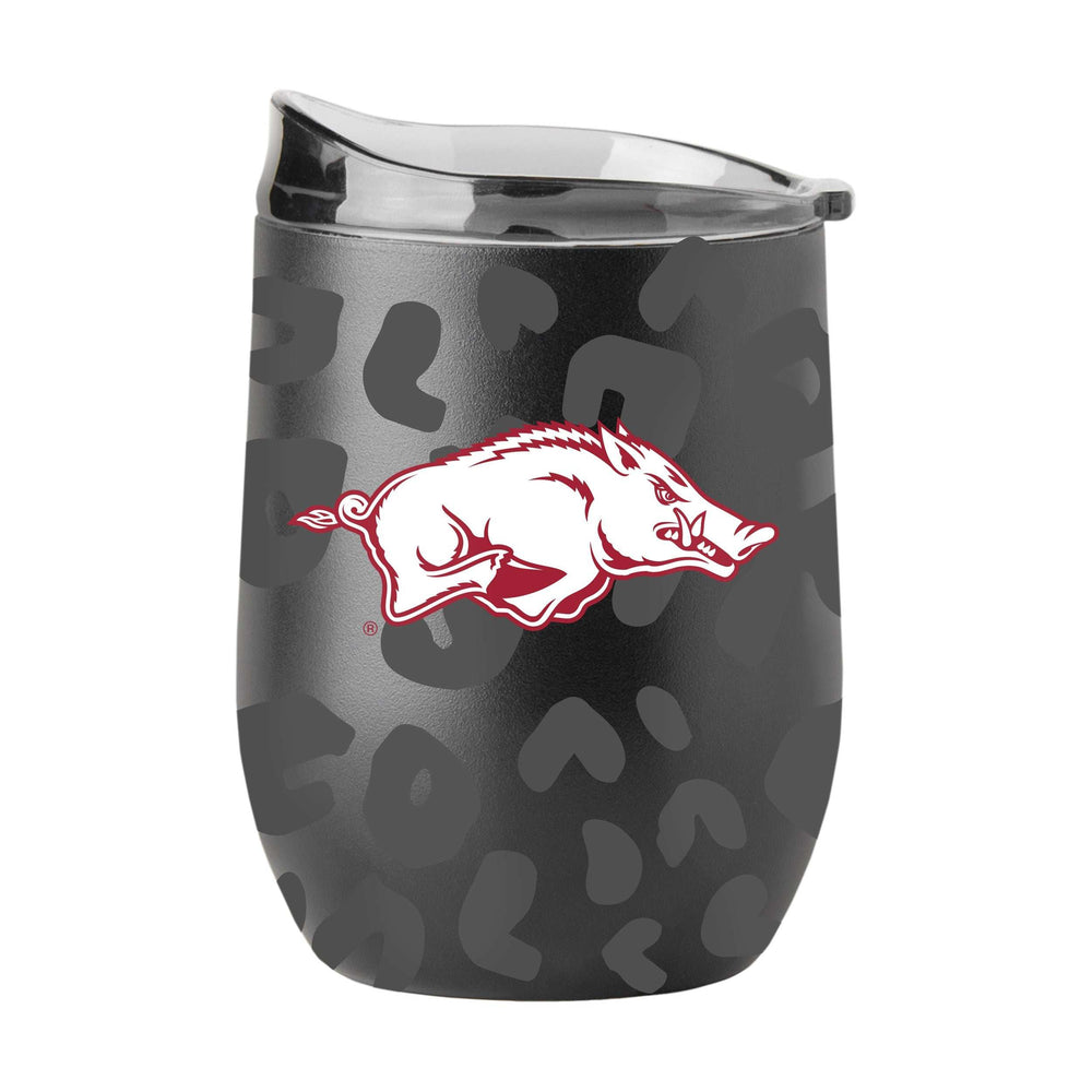 Arkansas Leopard 16oz Black Powdercoat Curved Beverage - Logo Brands - Flyclothing LLC
