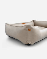 Chester & Lee | Classic Velvet Sleeper Dog Bed Beige - Chester & Lee - Flyclothing LLC