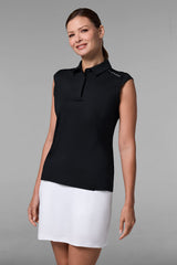 Women's Dew-Sweeper Performance Sleeveless Polo | Black