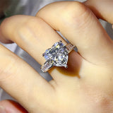 5 Carat Moissanite 925 Sterling Silver Heart Ring - Trendsi - Flyclothing LLC