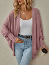 Casual Knit Open Front Cardigan - Trendsi - Flyclothing LLC