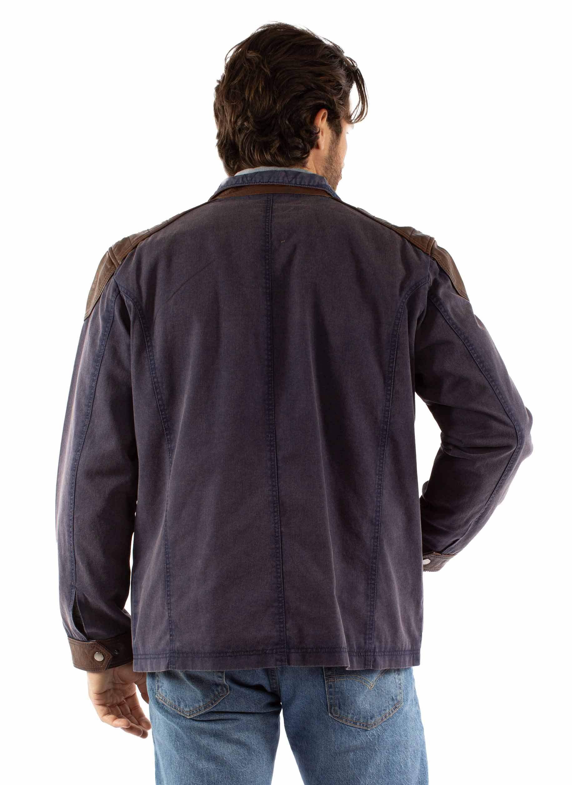 Scully Leather Leatherwear Mens Men's Jacket W/Canvas - Scully Leather - Flyclothing LLC