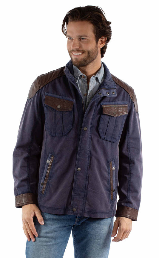 Scully Leather Leatherwear Mens Men's Jacket W/Canvas - Scully Leather