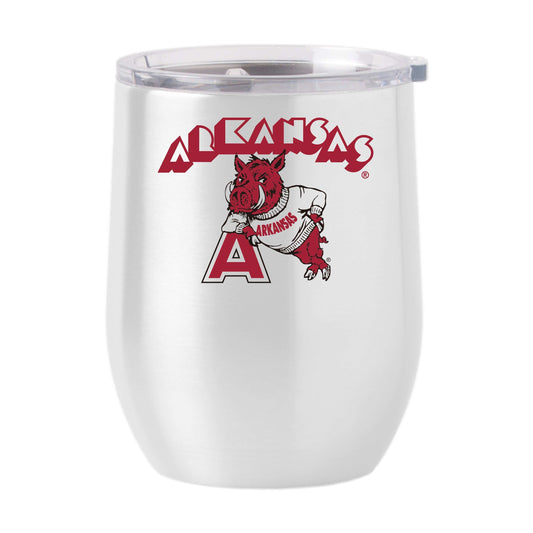 Arkansas 16oz Arcade Stainless Curved Beverage - Logo Brands - Flyclothing LLC