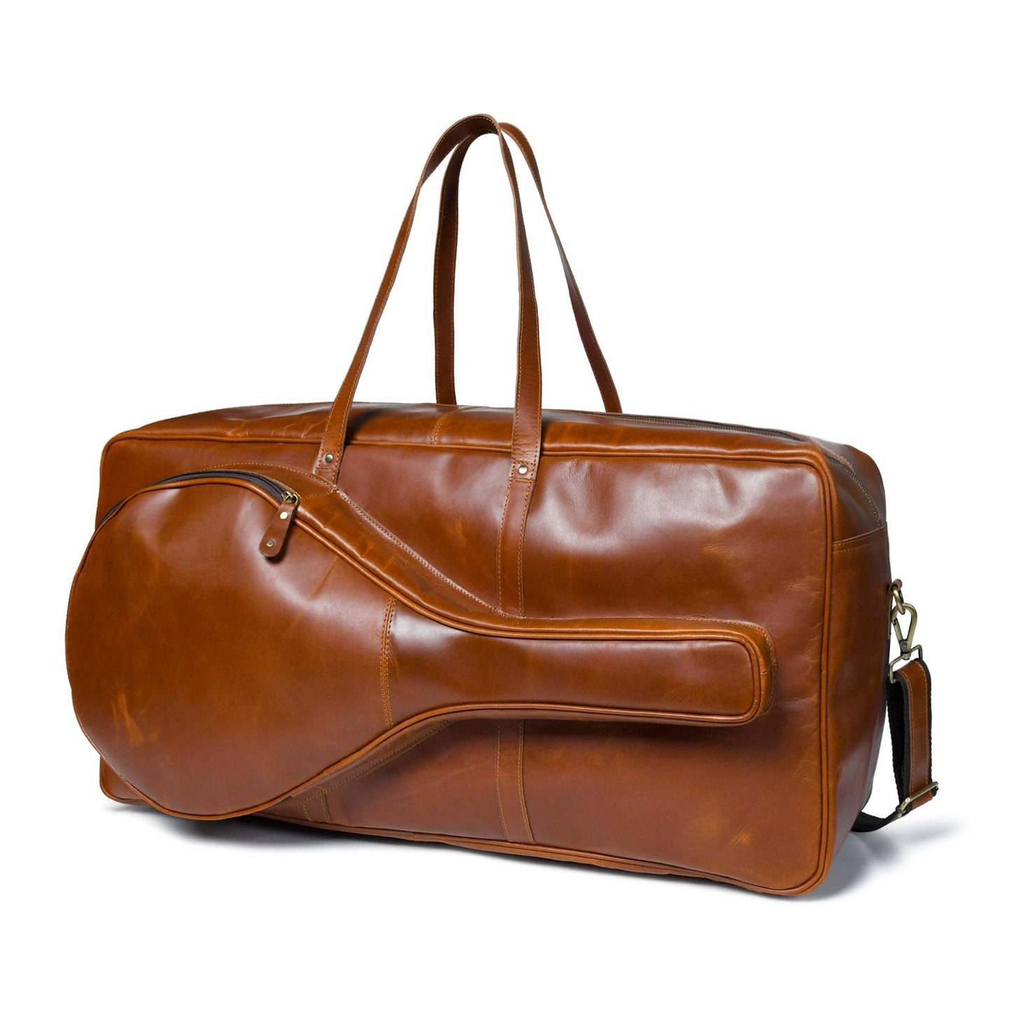Buffalo Leather Tennis Duffle Bag - Classy Leather Bags - Flyclothing LLC
