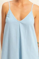 HYFVE Dyed V-Neck Loose Dress - Trendsi - Flyclothing LLC