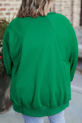 Plus Size Cutout Hem Notched Long Sleeve Sweatshirt - Trendsi - Flyclothing LLC