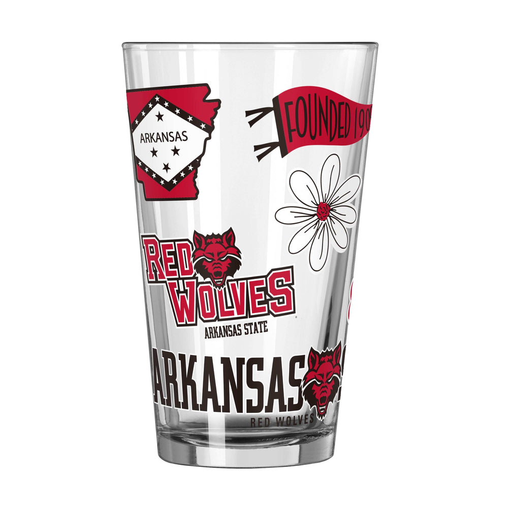 Arkansas State 16oz Native Pint Glass - Logo Brands - Flyclothing LLC