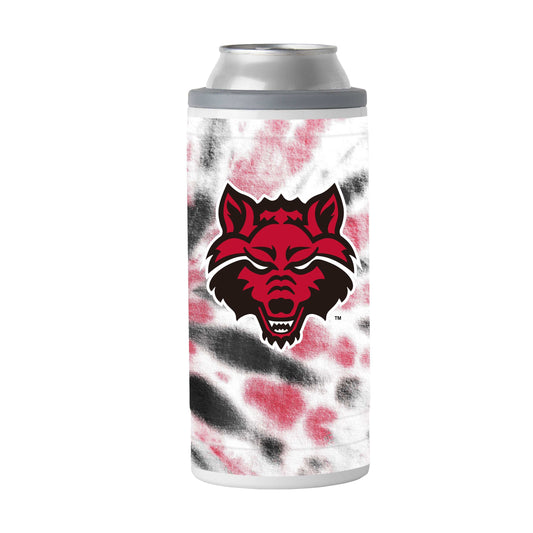 Arkansas State 12oz Tie Dye Slim Can Coolie - Logo Brands - Flyclothing LLC