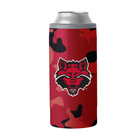 Arkansas State Camo Swagger 12oz Slim Can Coolie - Logo Brands - Flyclothing LLC