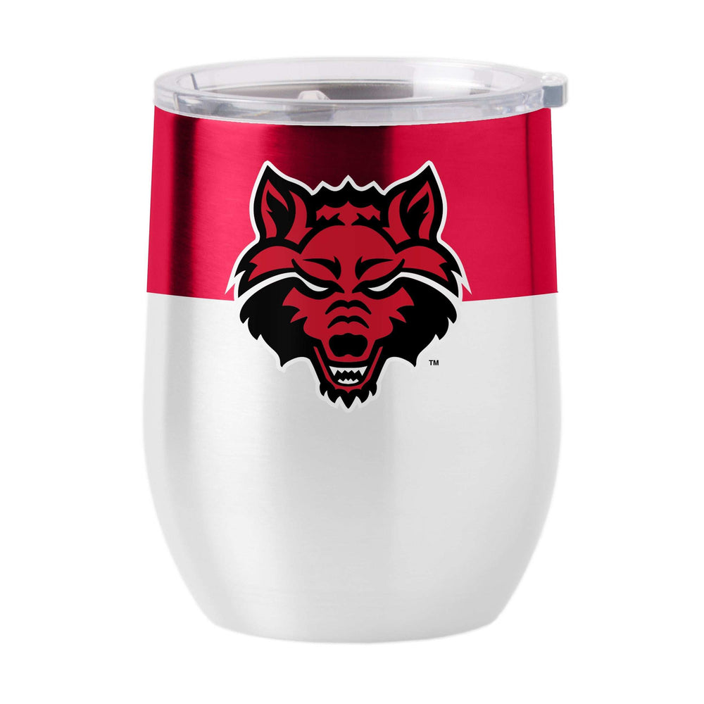 Arkansas State 16oz Colorblock Stainless Curved Beverage - Logo Brands - Flyclothing LLC