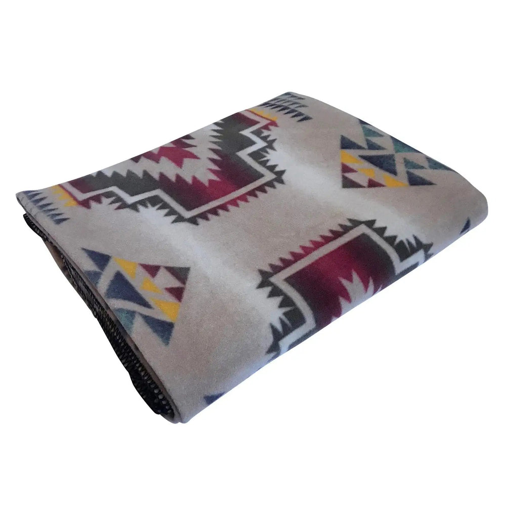 Rockmont Clothing Native Pattern Fleece Western Blanket Tan & Brown - Rockmount Clothing