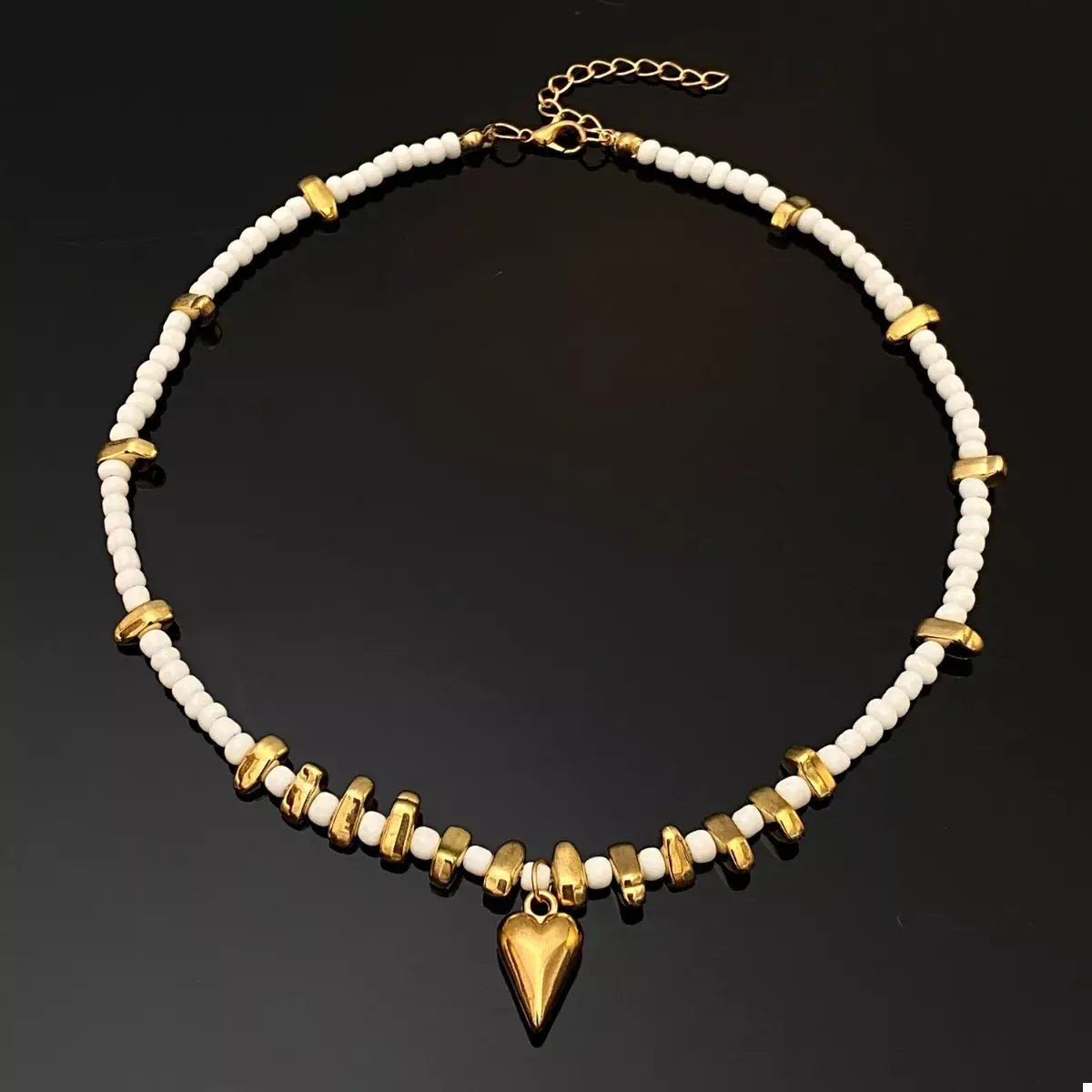 Pearl & Heart Pendant Necklace - Trendsi - Flyclothing LLC