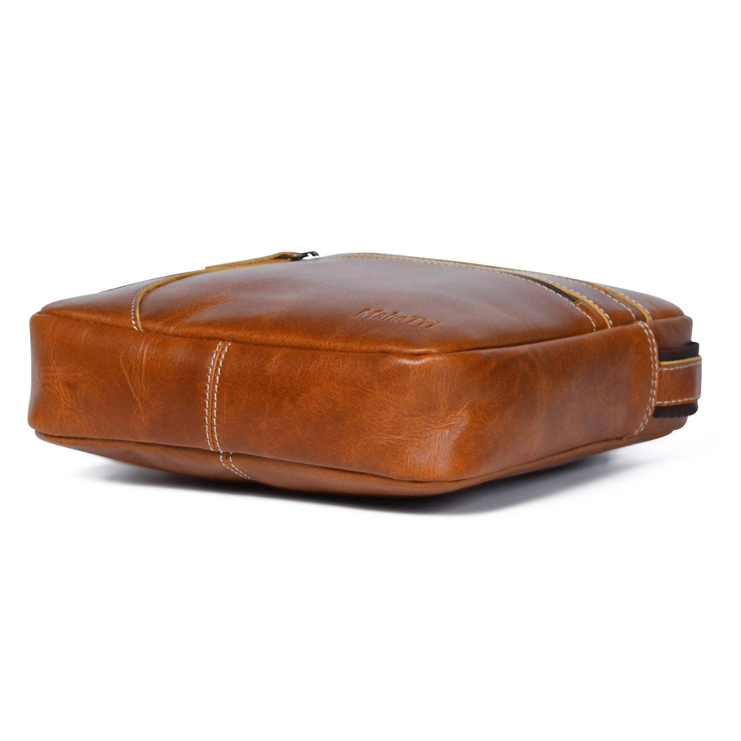 The Compact Messenger- Tan - Classy Leather Bags - Flyclothing LLC