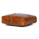 The Compact Messenger- Tan - Classy Leather Bags - Flyclothing LLC