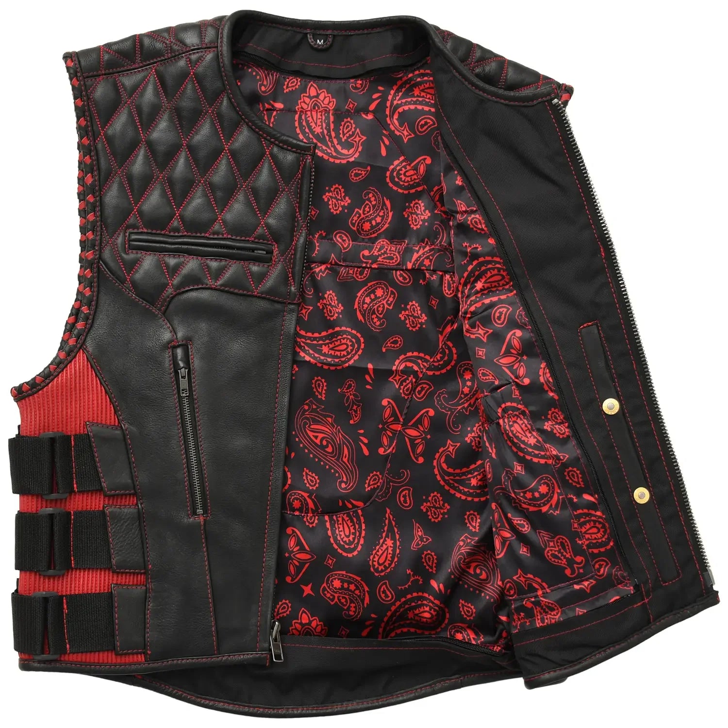 Tactical Emerald Men’s Motorcycle Leather Vest - First Manufacturing Company - Flyclothing LLC