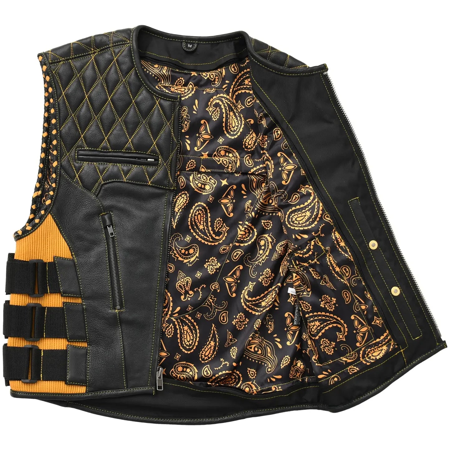 Tactical Emerald Men’s Motorcycle Leather Vest - First Manufacturing Company - Flyclothing LLC