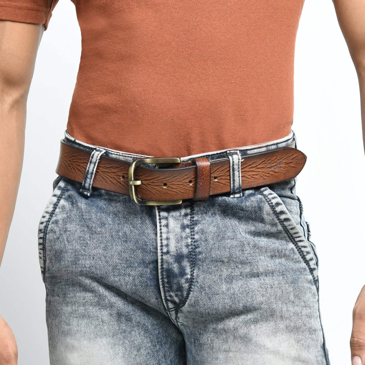 Eden Tan Men's Leather Belt - Classy Leather Bags - Flyclothing LLC