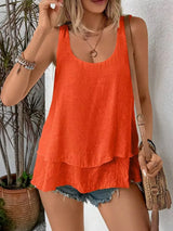 Wide Strap Layered Tank - Trendsi - Flyclothing LLC