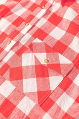 Plaid Collared Neck Long Sleeve Shirt Dress - Trendsi - Flyclothing LLC
