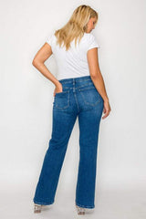 bytos Full Size Cat's Whiskers High Rise Straight Jeans - Trendsi - Flyclothing LLC
