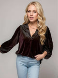 V-Neck Three-Quarter Sleeve Blouse - Trendsi - Flyclothing LLC