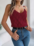 Openwork Scoop Neck Knit Vest - Trendsi - Flyclothing LLC