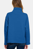 Zenana Turtleneck Half Snap Fleece Sweatshirt - Trendsi - Flyclothing LLC