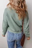 Waffle-Knit Long Sleeve Dropped Shoulder Top - Trendsi - Flyclothing LLC